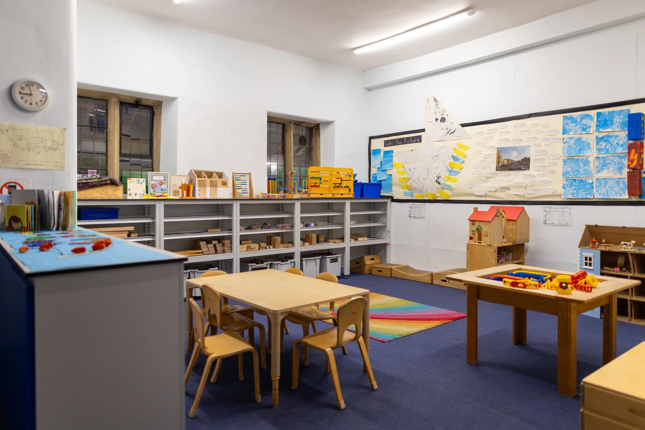 Tidy early learning classroom ready for rest time
